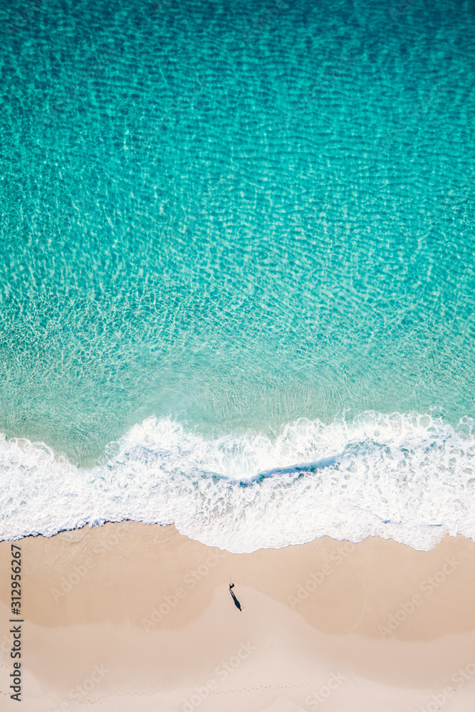 Naklejka premium Beautiful Beach and man