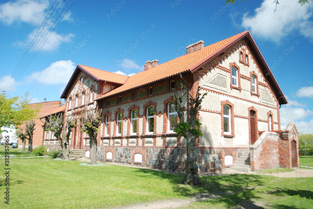 Historical building in small village of west Lithuania