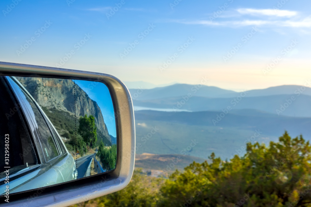 Mountain Road and Rear View Mirror