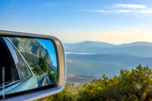 Mountain Road and Rear View Mirror