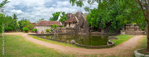 the royal palace Isurumuniya dug into the rock in Anuradhapura, Sri Lanka