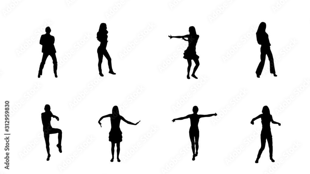 Woman dancing. Silhouette. 8 in 1. Alpha matte. More options in my portfolio. Woman dancing. Silhouette. 8 in 1. Alpha matte. More options in my portfolio.