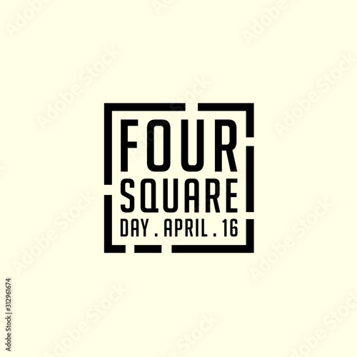 Typography logo for Foursquare Day on 16 April photo