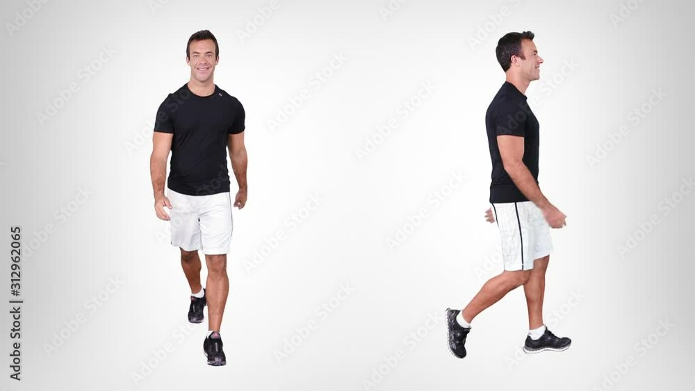 Young man walking. 2 in 1. Alpha matte. Sport. More options in my portfolio. Young man walking. 2 in 1. Alpha matte. Sport. More options in my portfolio.