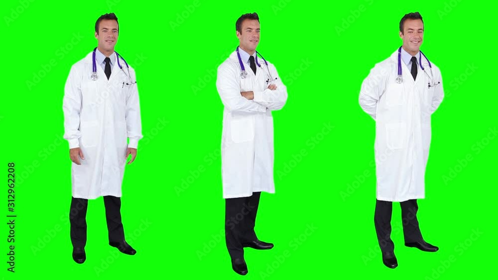 Young doctor spinning. Chroma key. 3 in 1. Young and cheerful doctor looking at the camera. More options in my portfolio. Young doctor spinning. Chroma key. 3 in 1. Young and cheerful doctor looking at the camera. More options in my portfolio.