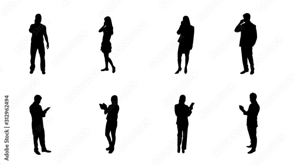 Silhouettes. Technology. 8 in 1. Alpha matte. People silhouettes talking on the phone or using a digital tablet. More options in my portfolio. Silhouettes. Technology. 8 in 1. Alpha matte. People silhouettes talking on the phone or using a digital tablet. More options in my portfolio.