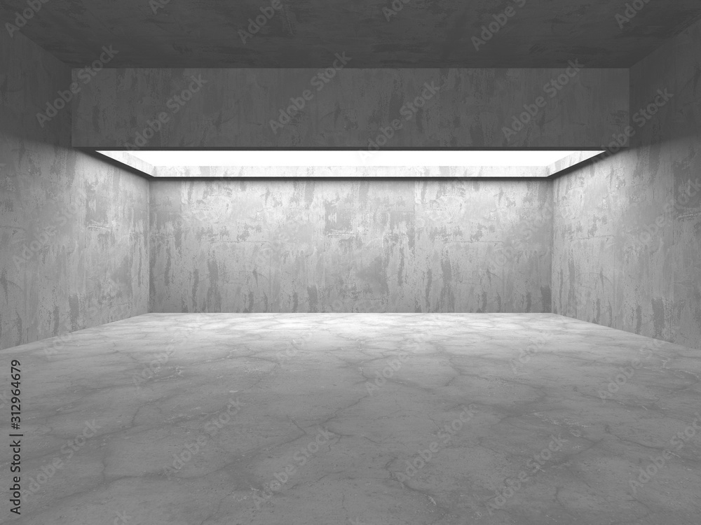 Dark concrete empty room. Modern architecture design Dark concrete empty room. Modern architecture design