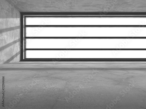 Dark concrete empty room. Modern architecture design © VERSUSstudio
