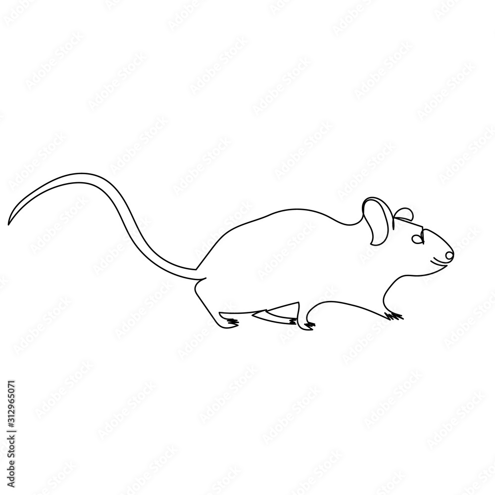 continuous single line drawing, mouse continuous single line drawing, mouse