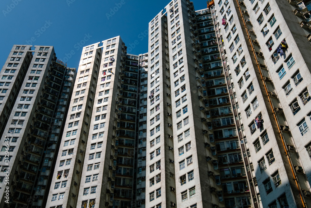 residential building facade, real estate exterior, HongKong residential building facade, real estate exterior, HongKong
