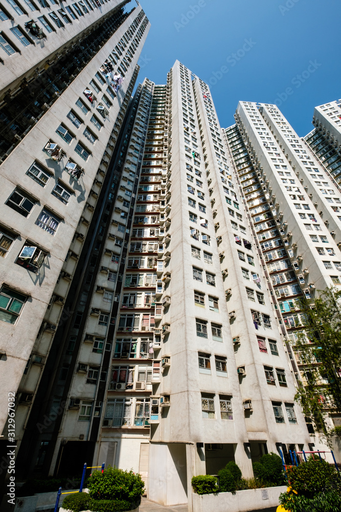 Obraz premium residential building complex, cityscape, Hong Kong
