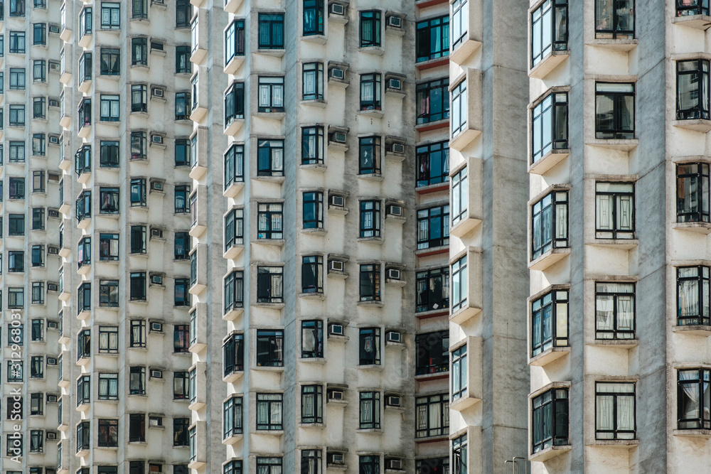 residential building facade, real estate exterior, HongKong