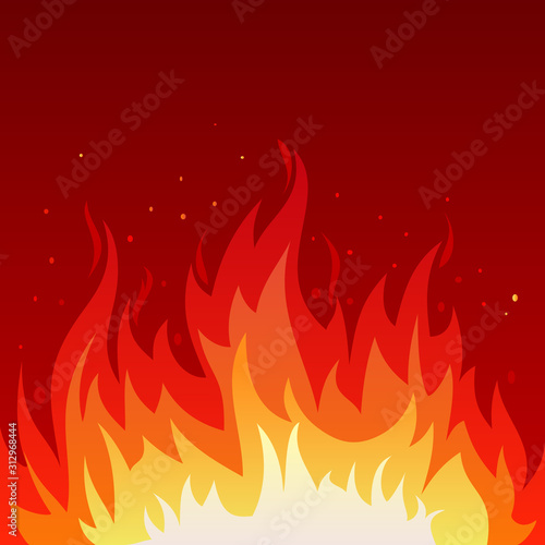 Vector illustration of a hot flame that is spreading. The heat of the fire blaze. Flame background illustration graphic resources.