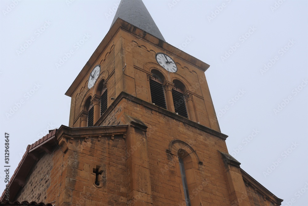 Eglise catholique du village de Saint Pierre La Palud - Département du Rhône - France - Vue extérieure