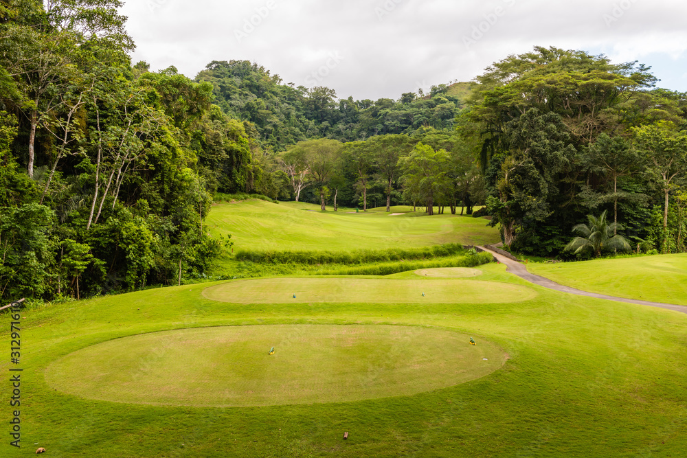 Landscape at the golf course. Tropical zone Landscape at the golf course. Tropical zone