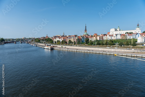 Left bank of the Oder river in Szczecin