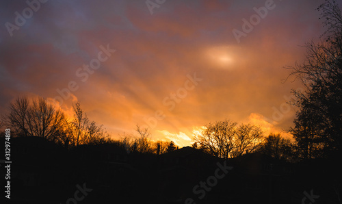 sunset in mountains