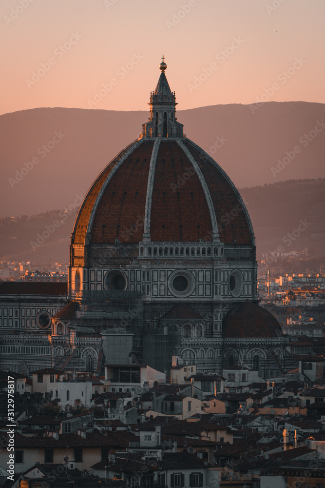 Sunset Cathedral Duomo in Florence, Italy