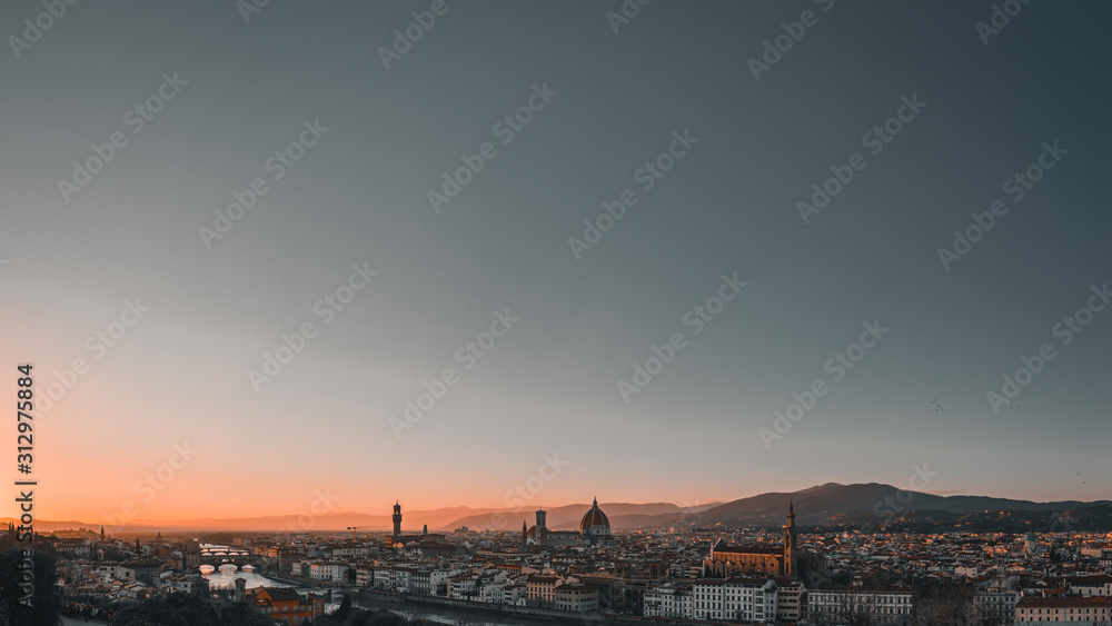 Sunset over Italian City | Florence Italy