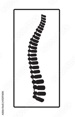 Arthritis icon. Osteopath practice. Osteoporosis sign  osteoarthritis anatomical vector. Spine pain  intervertebral hernia are shown on the white background. It is for landing page  web  app.
