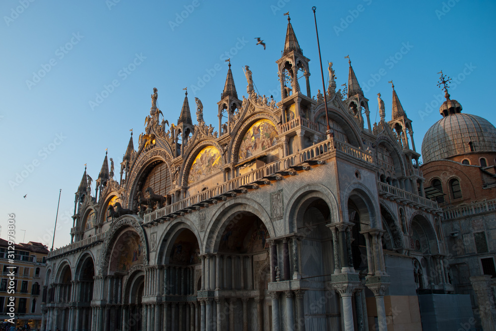 Venice, Italy: The Basilica of St Mark's with the Triumphal Quadriga (Horses of Saint Mark) Venice, Italy: The Basilica of St Mark's with the Triumphal Quadriga (Horses of Saint Mark)