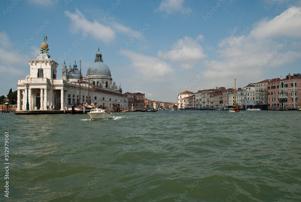Venice, Italy: view from a boat into the Grand Canal