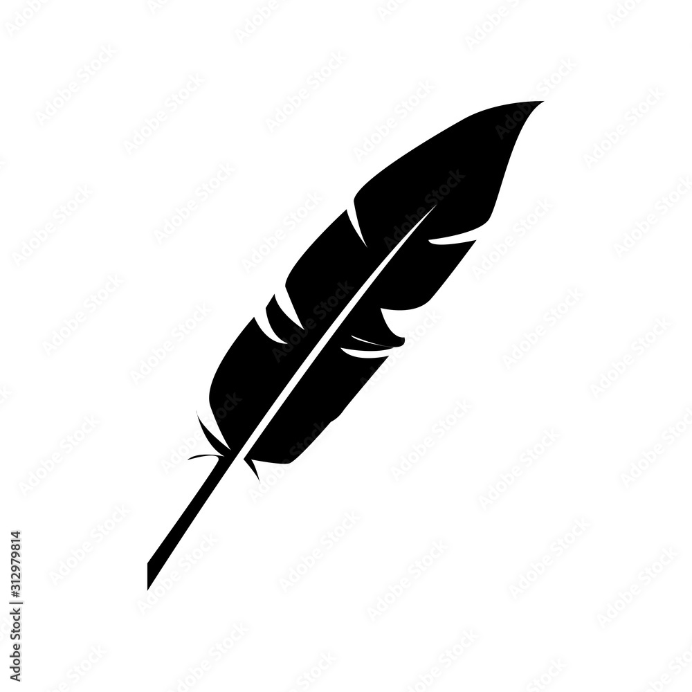 Feather icon vector in trendy style design Feather icon vector in trendy style design