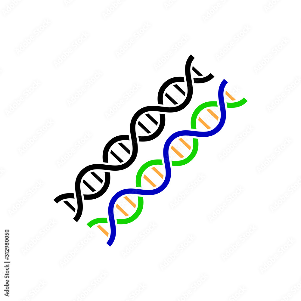 Fototapeta premium DNA icon vector in simple design