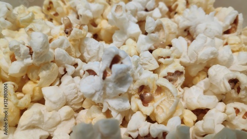 Close up shot of popcorn served at cinema