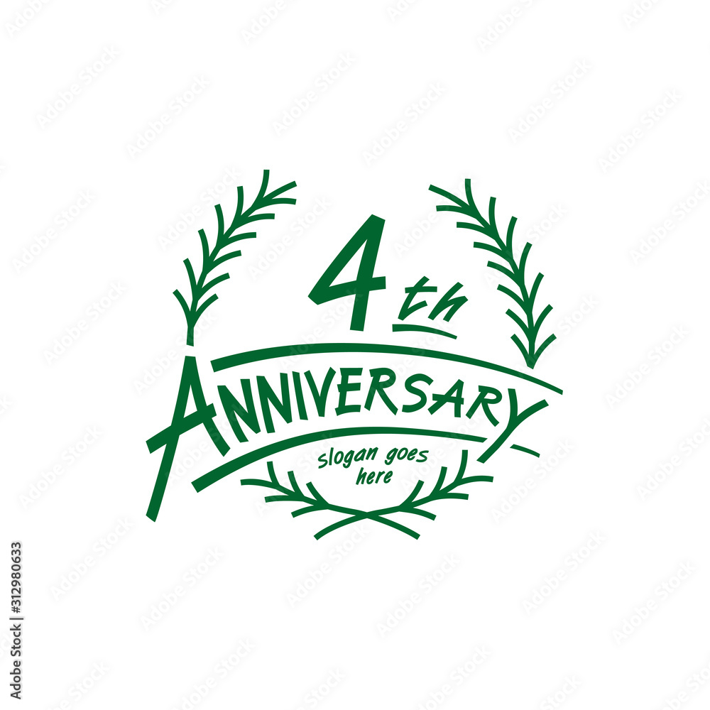 4 years design template. Fourth years logo. Vector and illustration. 4 years design template. Fourth years logo. Vector and illustration.