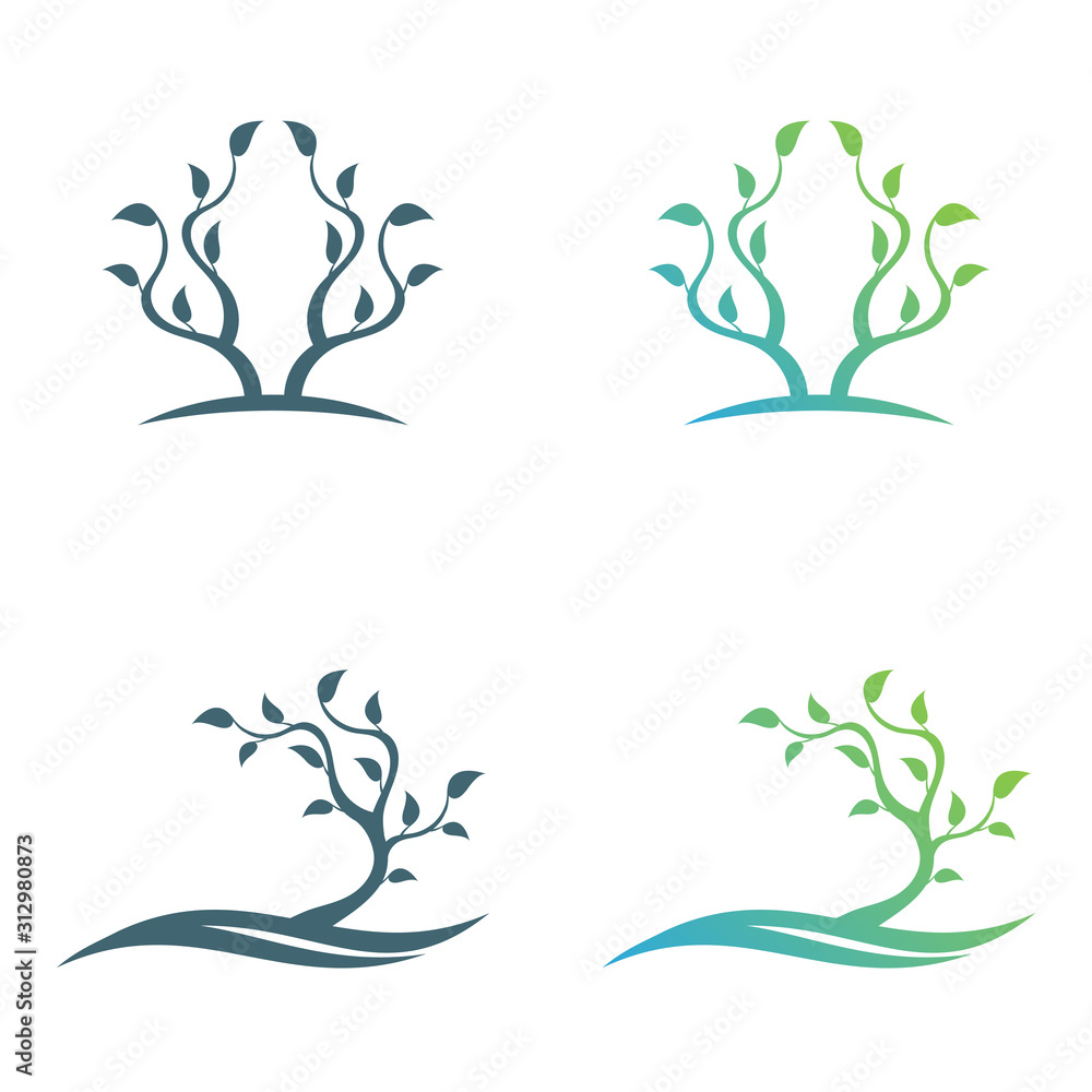 Abstract tree concept logo. Plant vector symbol.