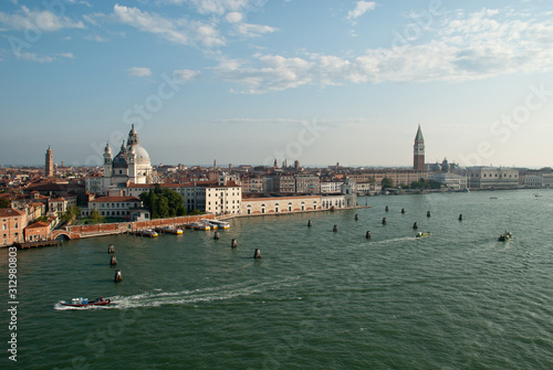 Venice Italy: Aerial view,  Giudecca Canal and Basilica di Santa Maria della Salute © Olaf