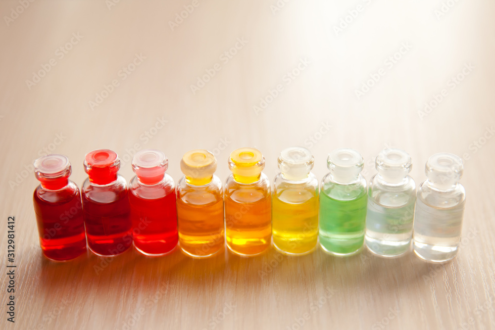 A set of aromatic oils. Bottles of Spa essential oils for aromatherapy. A set of aromatic oils. Bottles of Spa essential oils for aromatherapy.