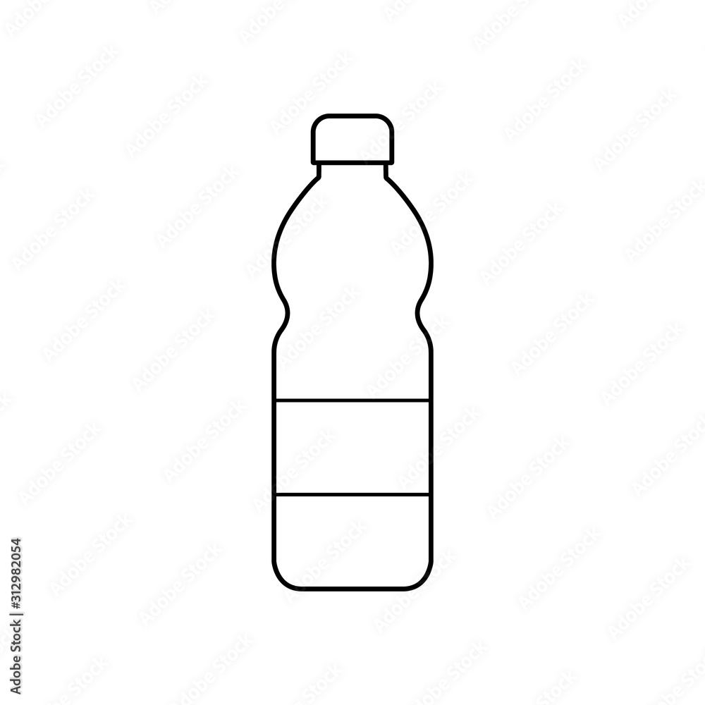 Plastic bottle icon. vector stock. black simple flat outline illustration isolated eps10 on white background Plastic bottle icon. vector stock. black simple flat outline illustration isolated eps10 on white background