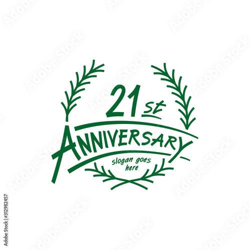 21 years design template. Twenty first years logo. Vector and illustration. 