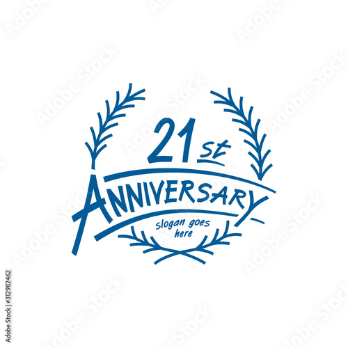 21 years design template. Twenty first years logo. Vector and illustration. 