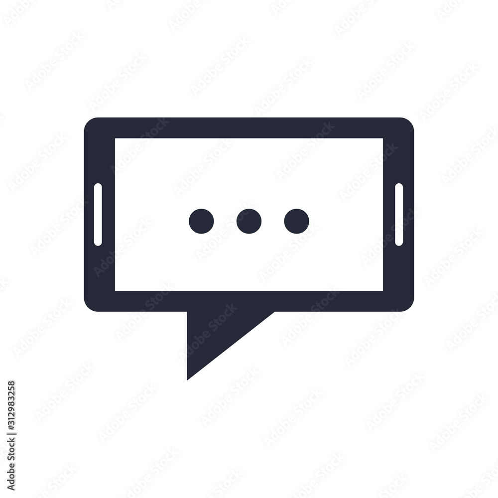 smartphone speech bubble communication icon smartphone speech bubble communication icon