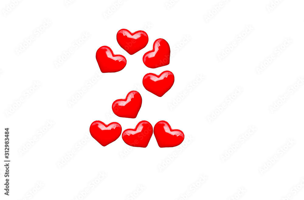 Figure 2 of hearts on Valentine's Day