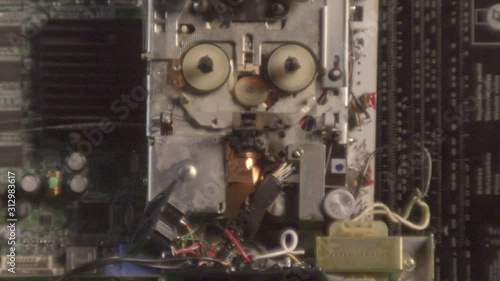 Cassete recorder board burning from inside