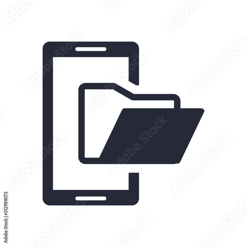 smartphone device with folder documents