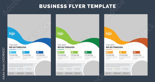 Corporate Flyer Layout with Colorful Elements