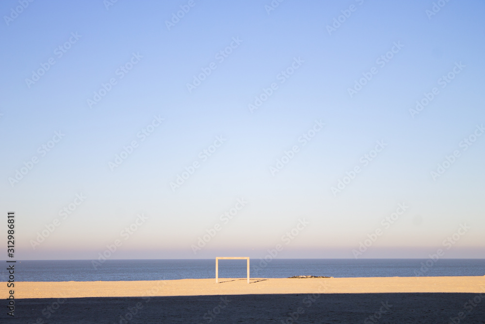 beach and blue sky, knokke, belgium