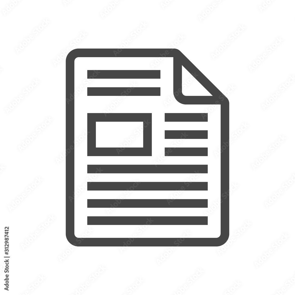 © VLADYSLAV - Blog article icon in outline style isolated on white background. Vector illustration.