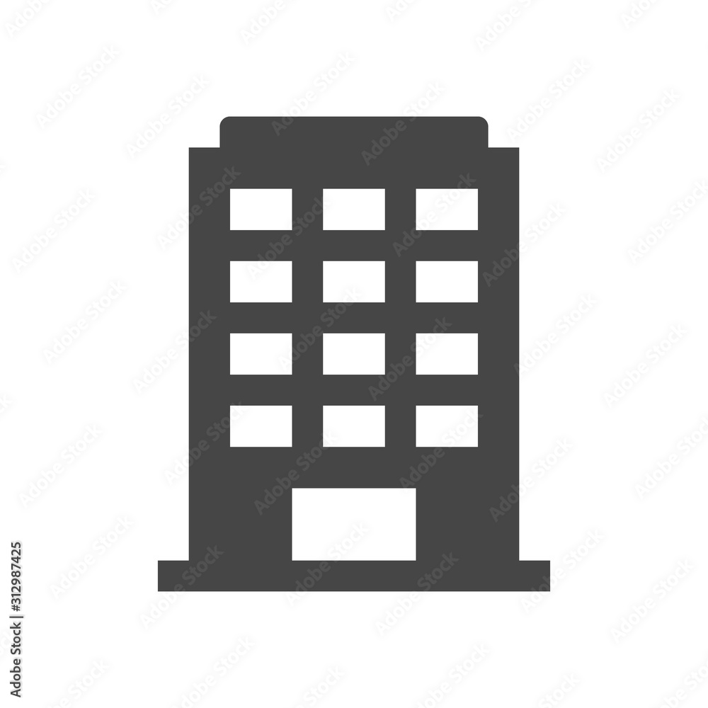 Office building icon in flat style isolated on white background. Vector illustration. Office building icon in flat style isolated on white background. Vector illustration.