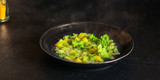 vegetable soup cauliflower romanesco (healthy eating vegetables) menu concept. food background. top view. copy space