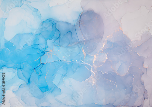 Fototapeta Niebiesko-różowa abstrakcja cieniowana przestrzenna