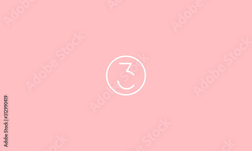 Number monogram icon logo 3