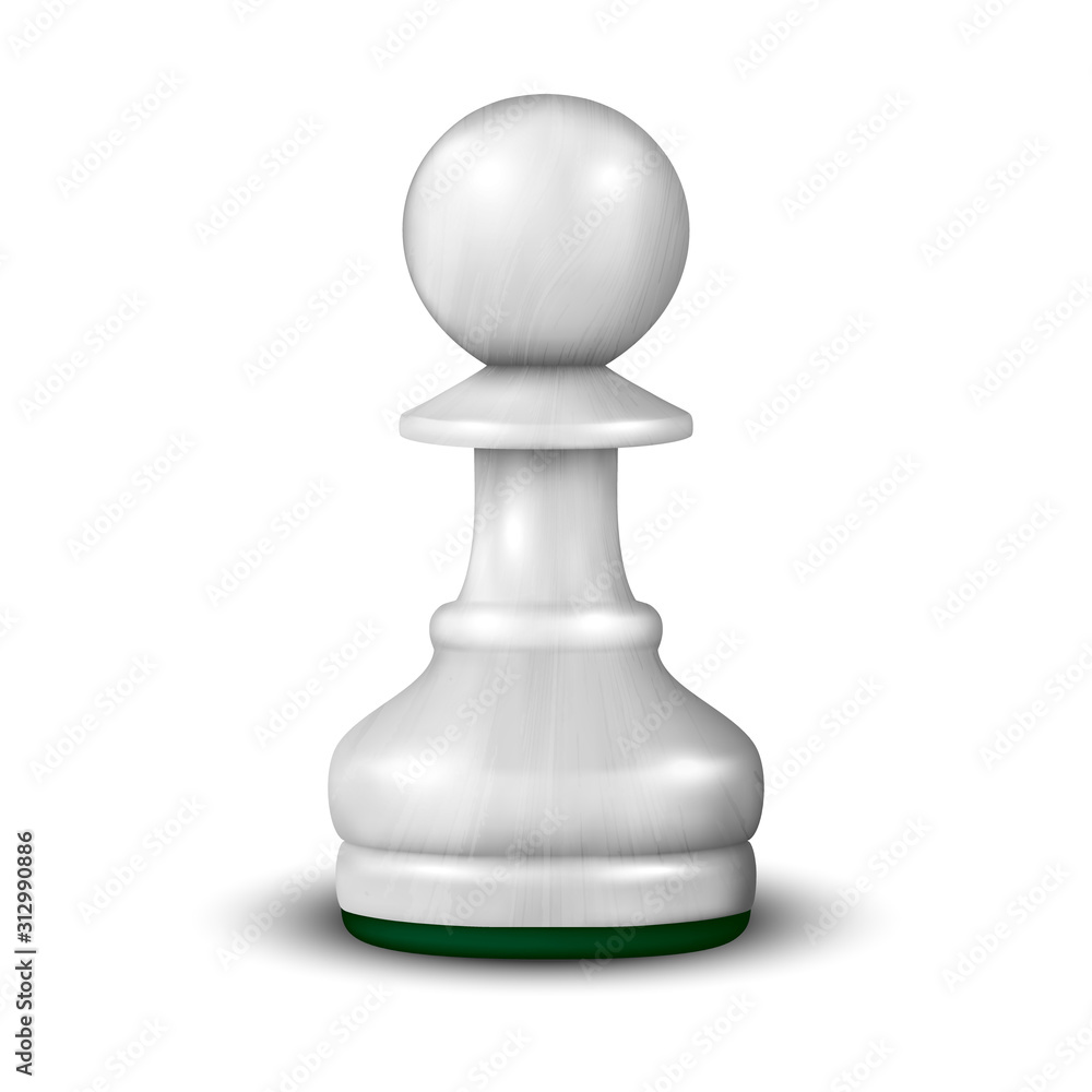 Vector 3d Realistic White Wooden Pawn Icon Closeup Isolated on White Background. Design Template. Game Concept. Chess, Chessmen. Stock Illustration Vector 3d Realistic White Wooden Pawn Icon Closeup Isolated on White Background. Design Template. Game Concept. Chess, Chessmen. Stock Illustration
