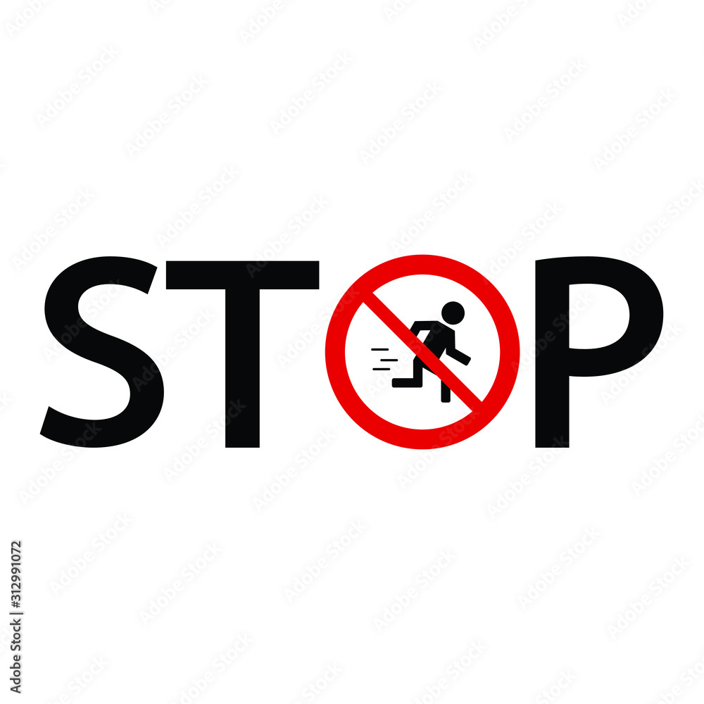 Vecteur Stock No run sign Stop running icon | Adobe Stock