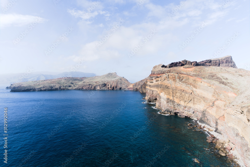 Trekking at Ponta de Sao Laurenco, east coast of Madeira Island peninsula, background pictures